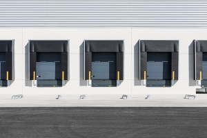 Gates to a loading dock.